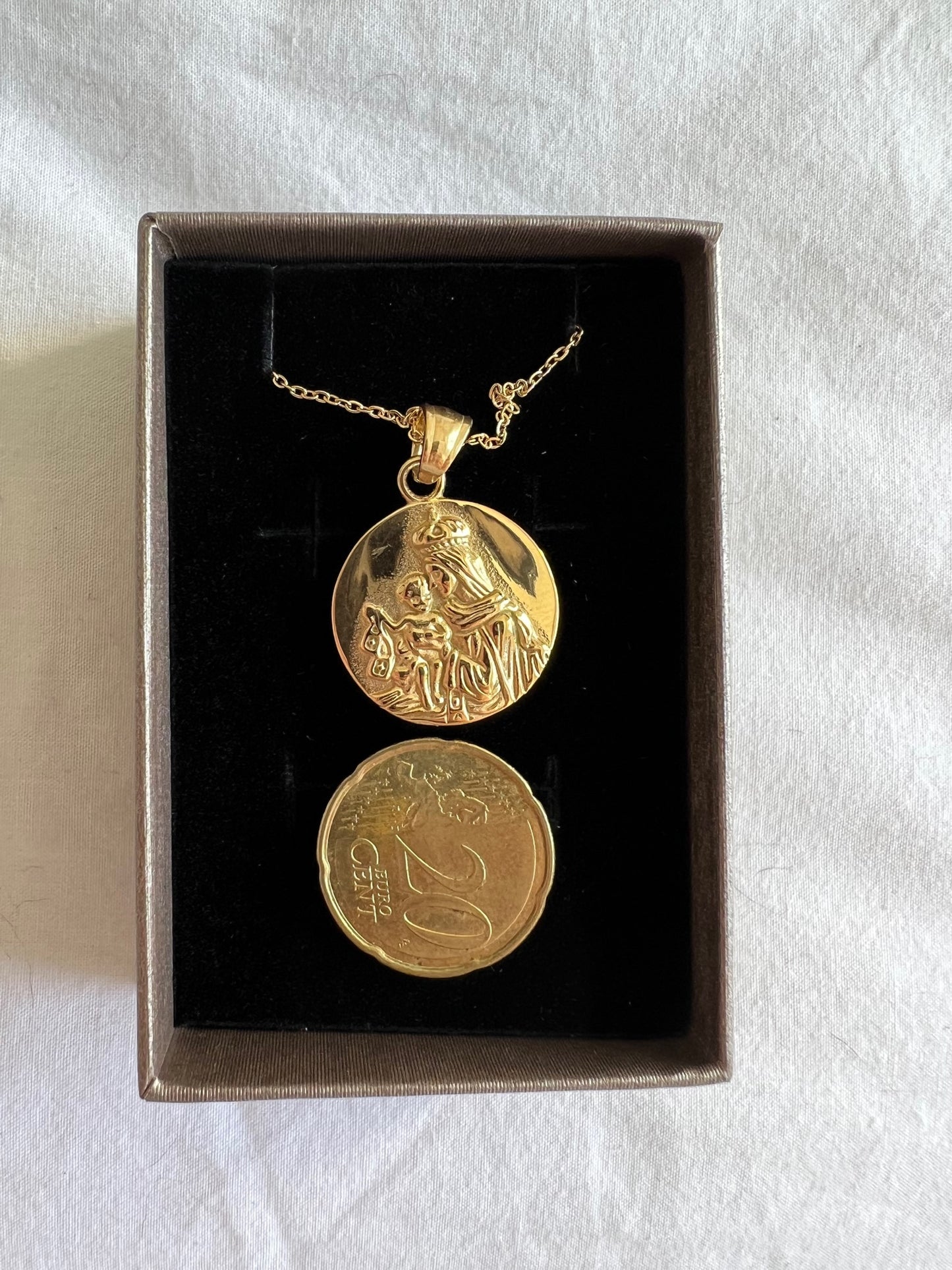 Medalla Escapulario M Acero Dorado