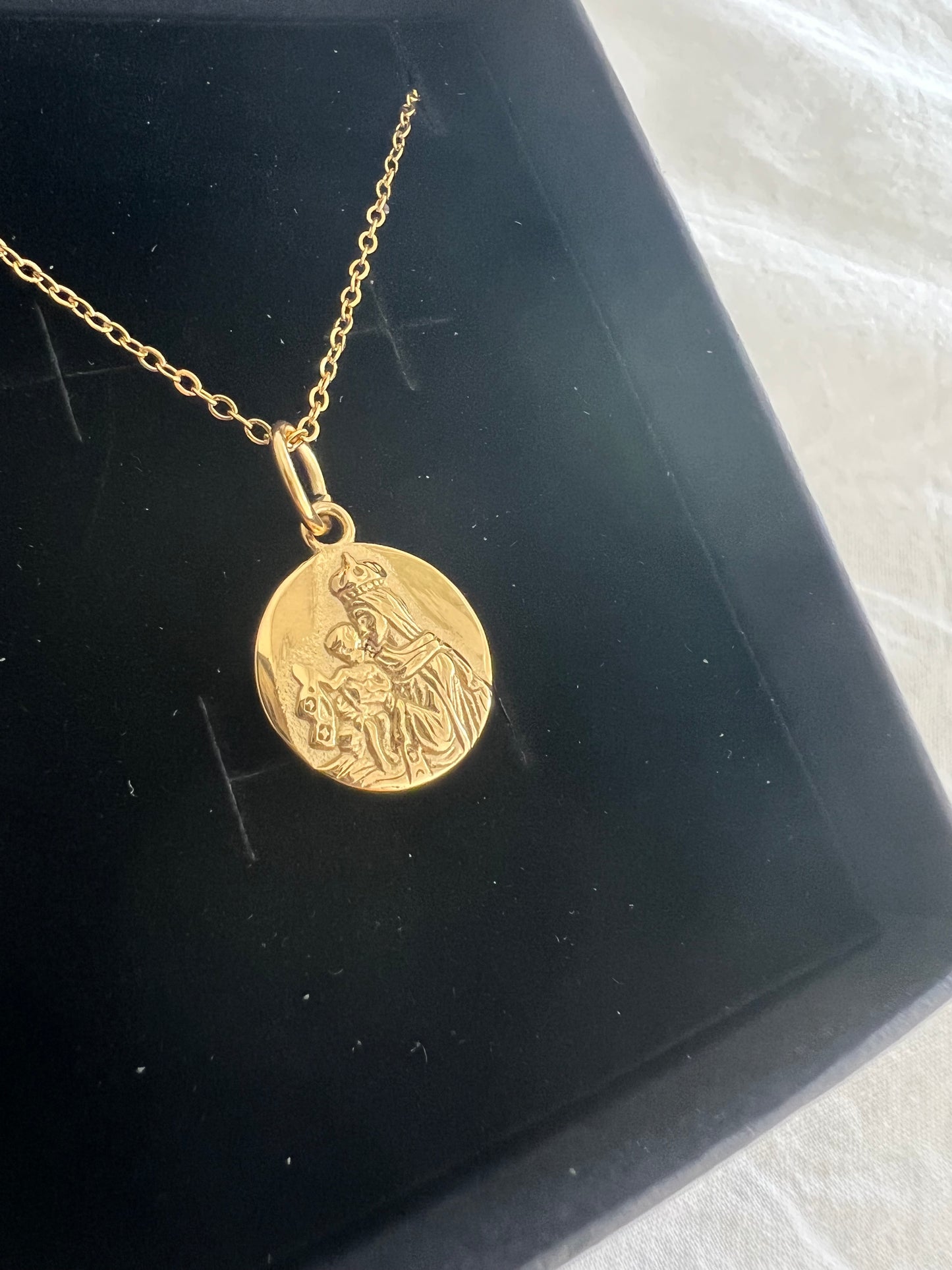 Medalla Escapulario XS Mini acero dorado