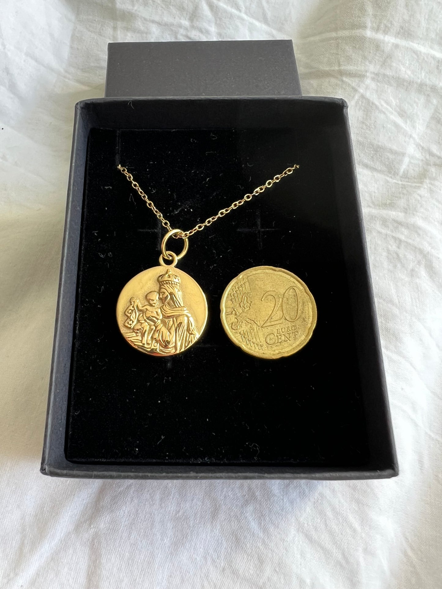 Medalla Escapulario M Acero Dorado
