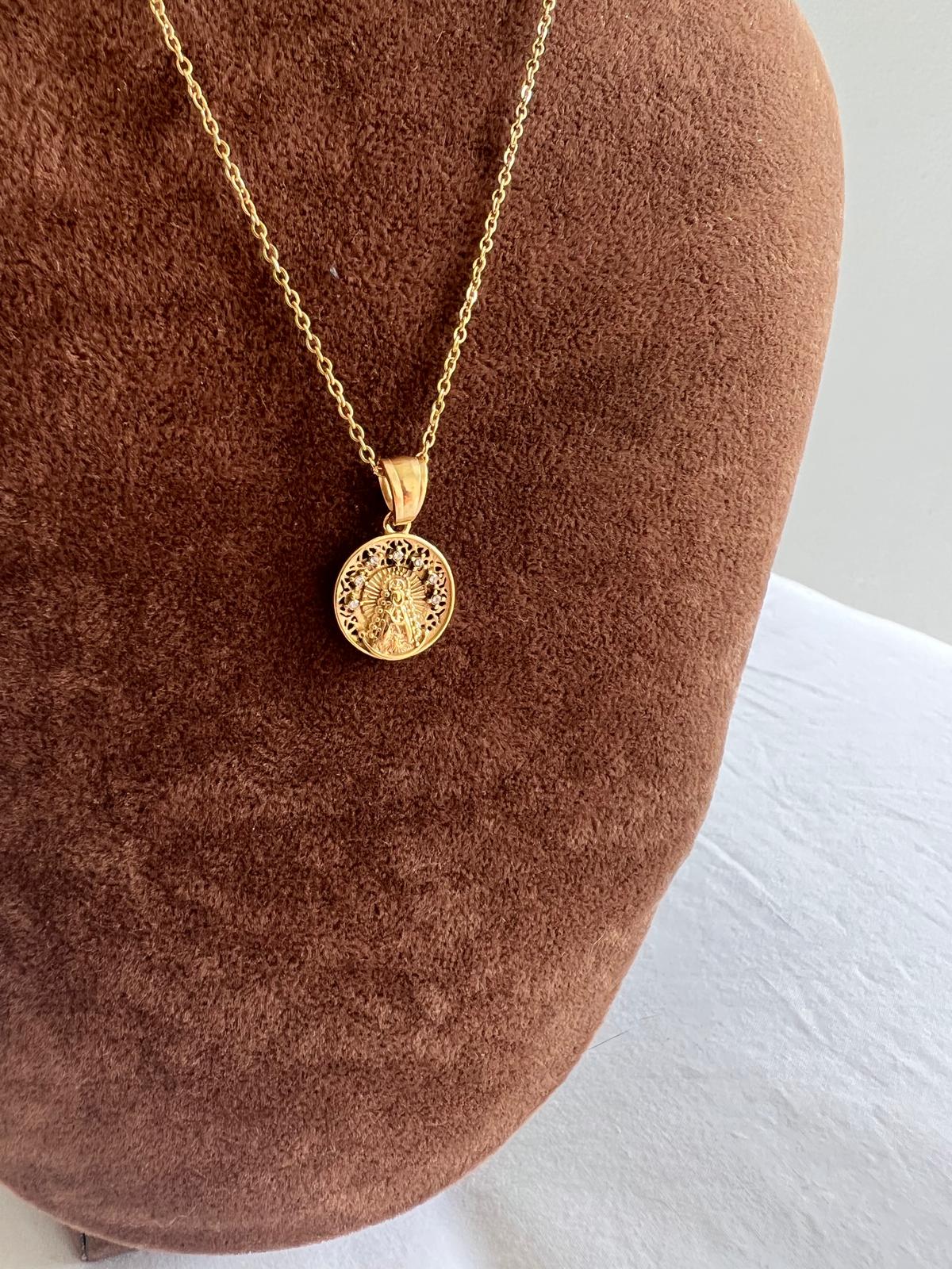 Medalla Virgen del Rocío calada circonitas MINI