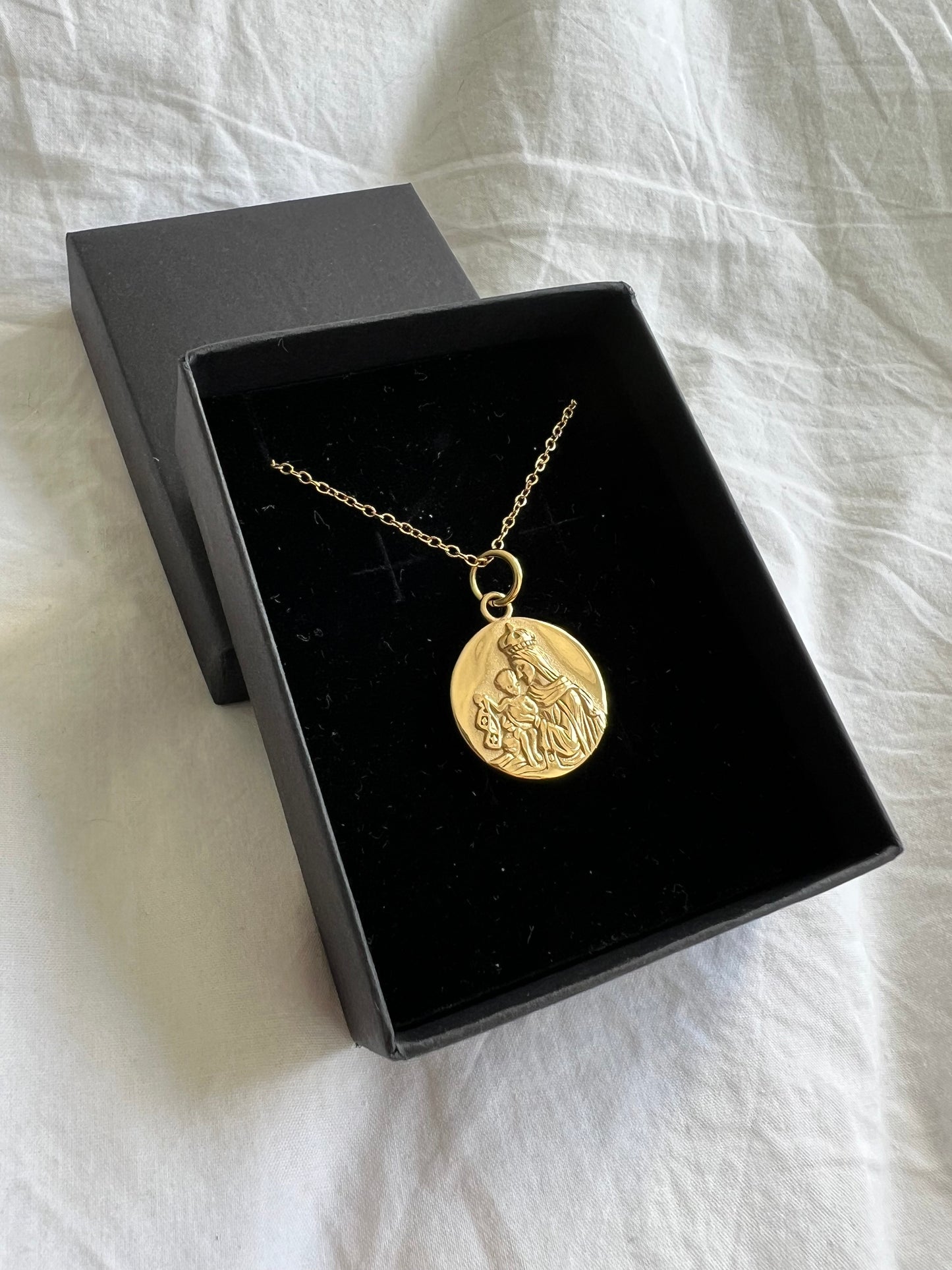 Medalla Escapulario M Acero Dorado