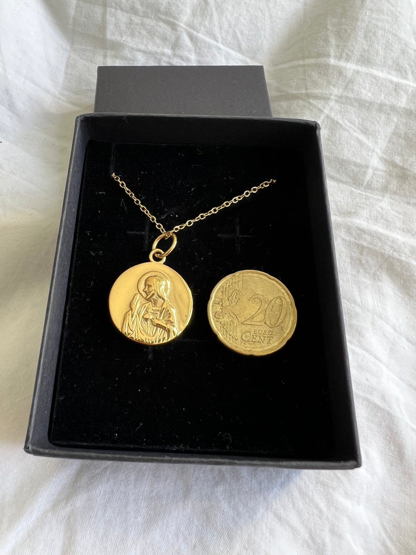 Medalla Escapulario M Acero Dorado
