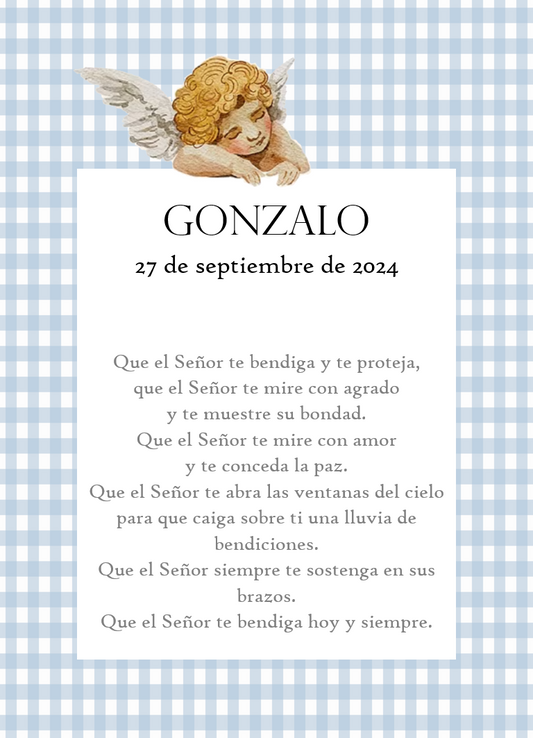Bendición enmarcada personalizada