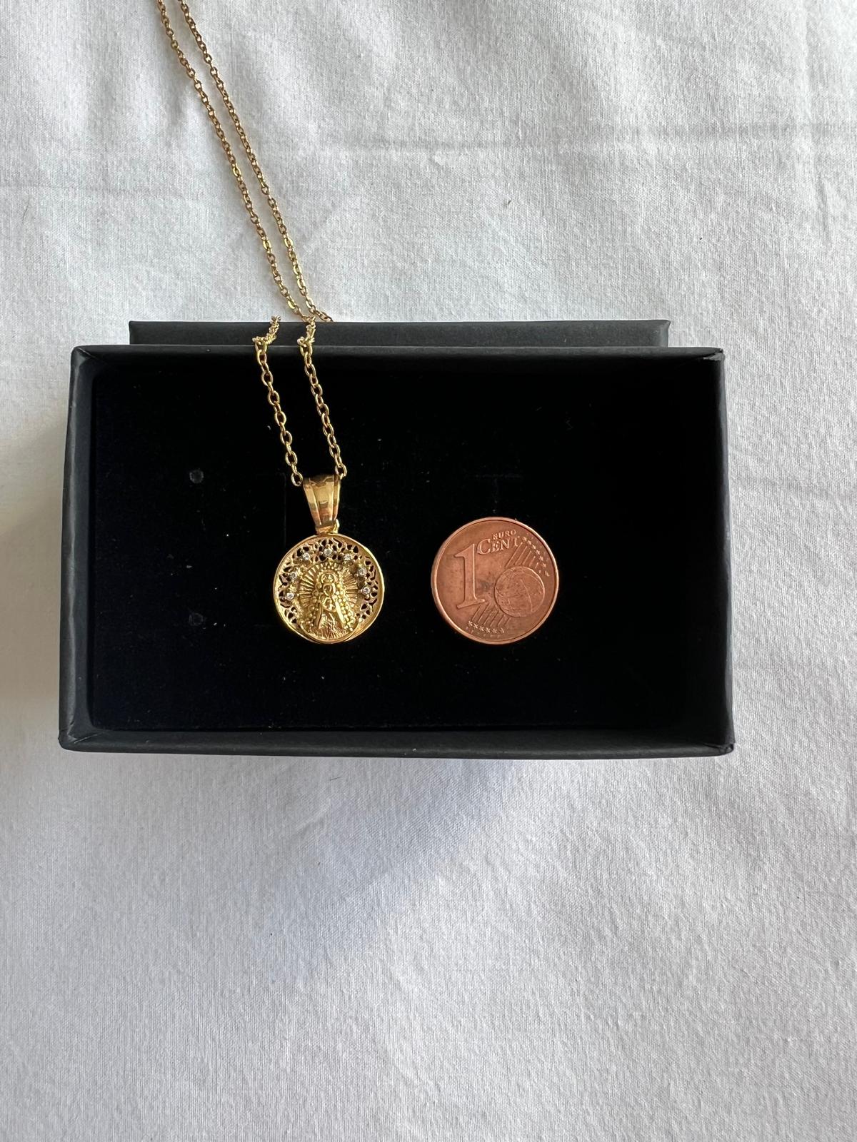 Medalla Virgen del Rocío calada circonitas MINI