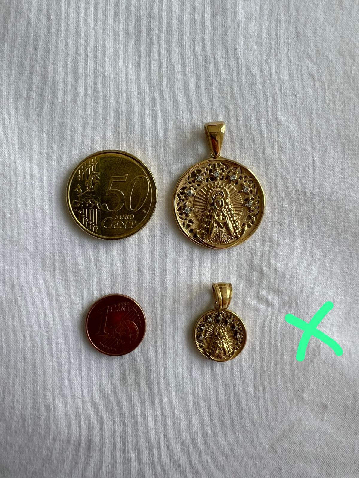 Medalla Virgen del Rocío calada circonitas MINI