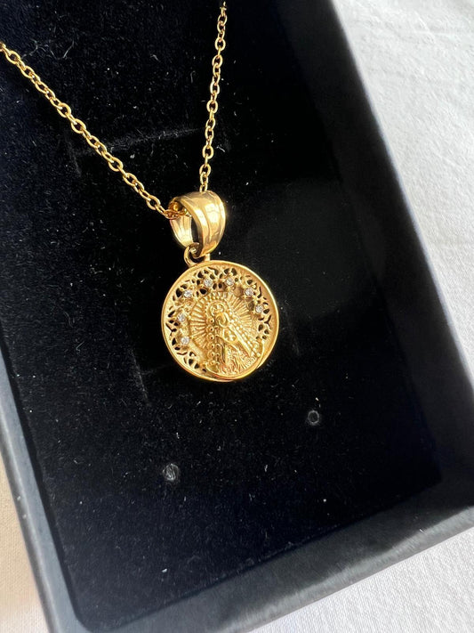 Medalla Virgen del Rocío calada circonitas MINI